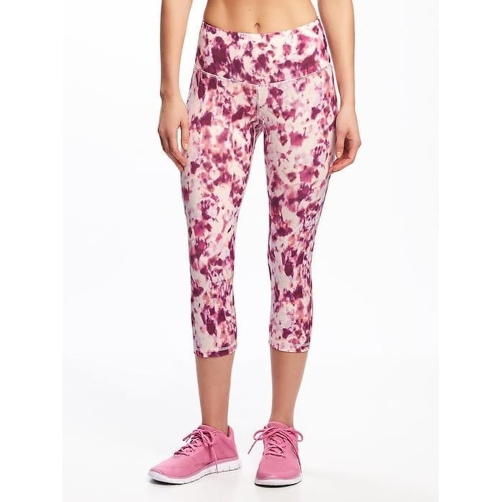 Old Navy | Go-Dry High-Rise Printed Compression Crop Leggings Size Medium